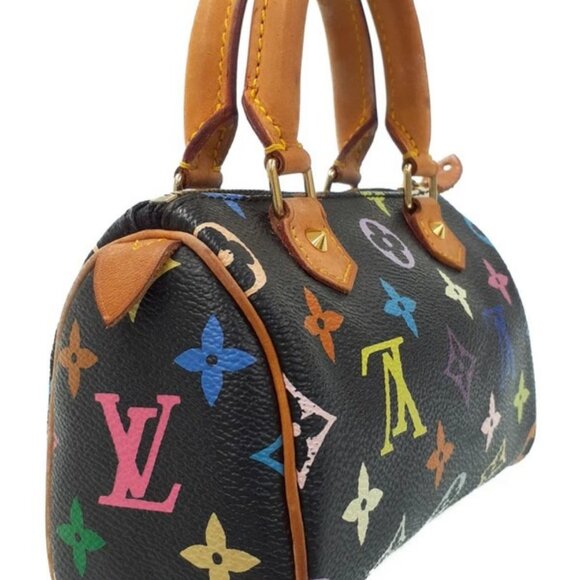 Authentic Louis Vuitton Multicolor Mini Speedy Monogram Nano Sac Bag HL Black - Picture 12 of 13